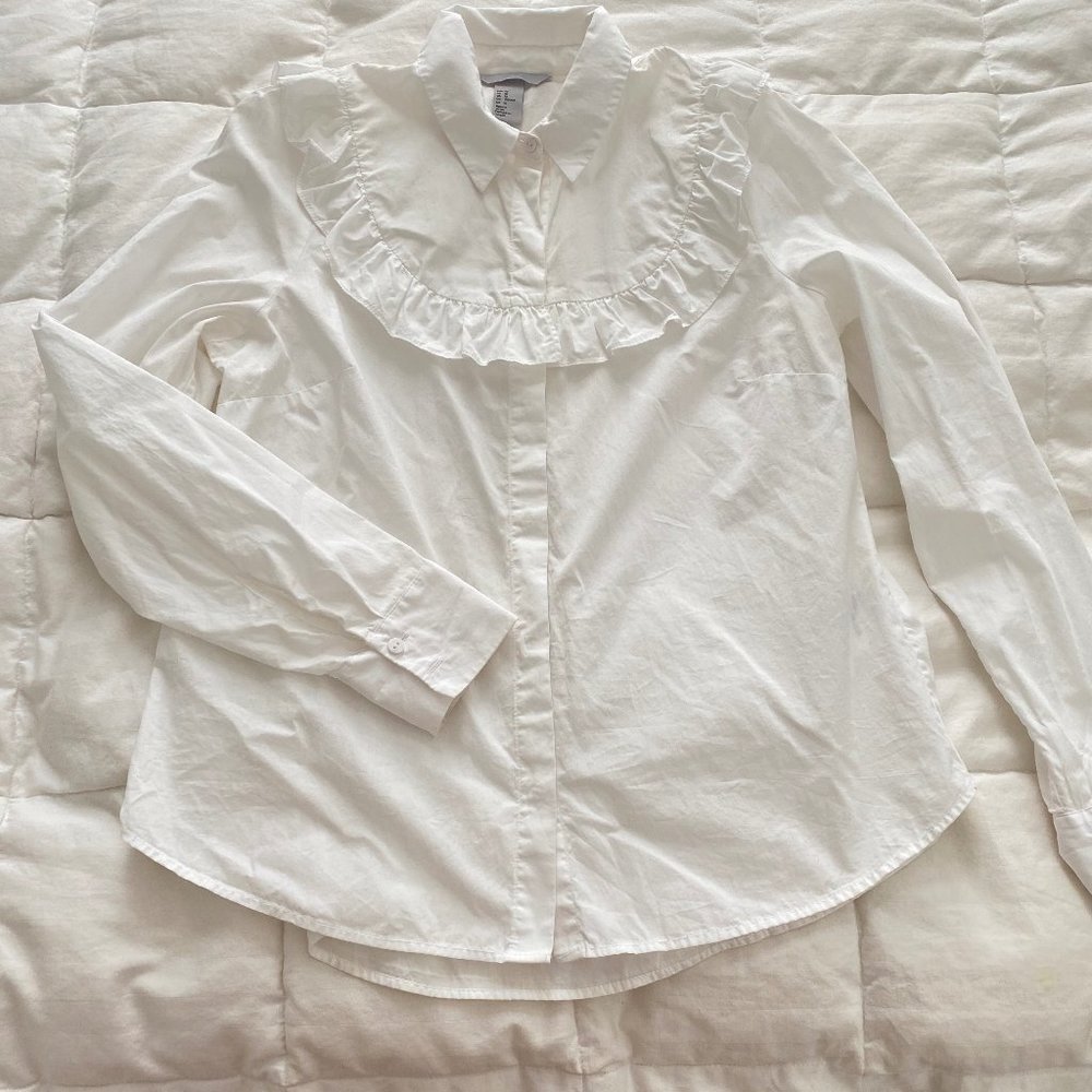 White Ruffle blouse - Picture 3 of 4